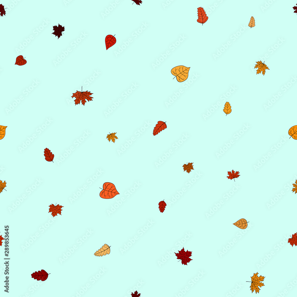 abstract vector doodle autumn leaves seamless pattern abstract vector doodle autumn leaves seamless pattern