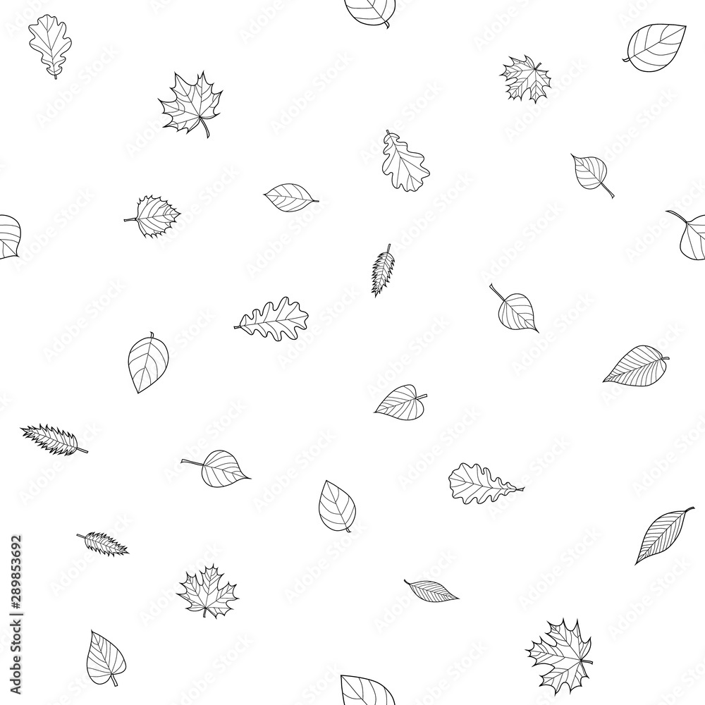 abstract vector doodle autumn leaves seamless pattern abstract vector doodle autumn leaves seamless pattern
