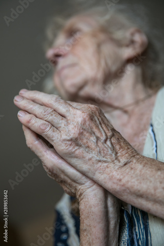 Hands of an old woman photo