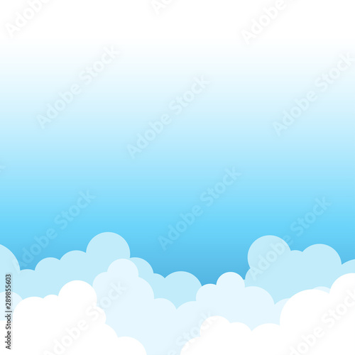 White clouds on top blue sky summer vector background