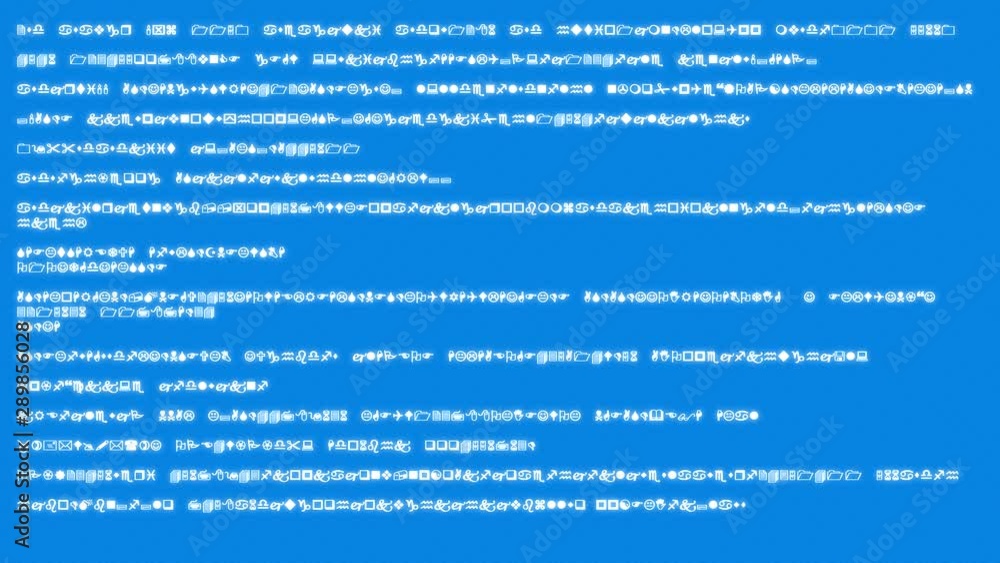 4k animation - computer Data Code Text error on blue screen and counting from 0 to 100 percent to restart.