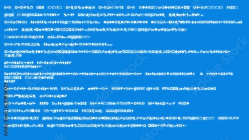 4k animation - computer Data Code Text error on blue screen and counting from 0 to 100 percent to restart.