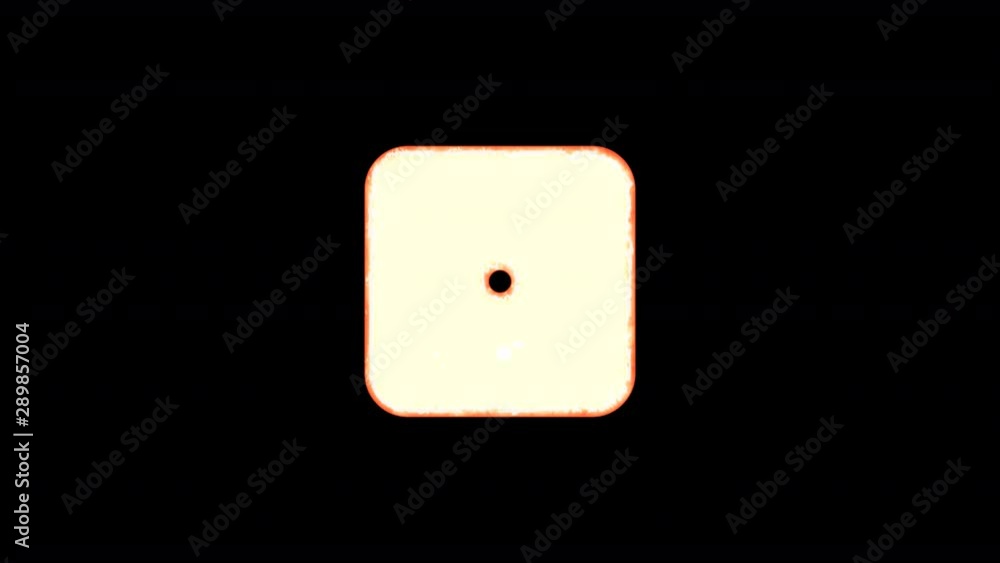Symbol dice one burns out of transparency, then burns again. Alpha channel Premultiplied - Matted with color black Symbol dice one burns out of transparency, then burns again. Alpha channel Premultiplied - Matted with color black