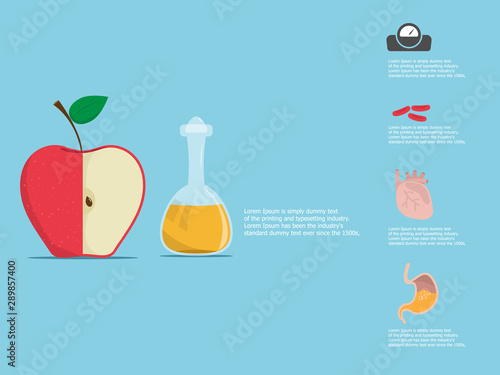 apple vinegar and half of an apple with benefit