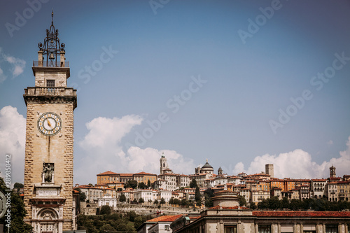 Citta Alta and clock tower in Bergamo city, Italy © Michal Ludwiczak