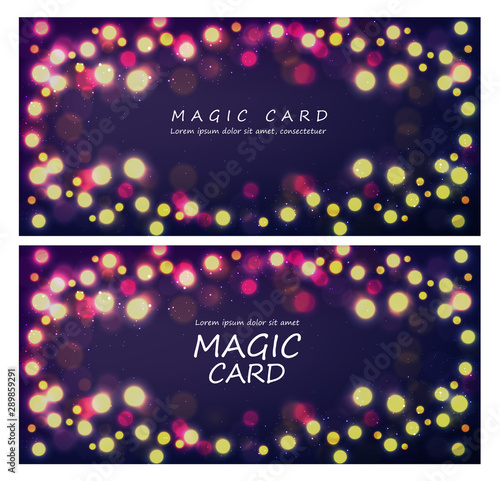 Light glitter and stars in the sky magic card vector