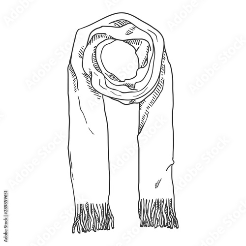 Vector Sketch Woolen Scarf