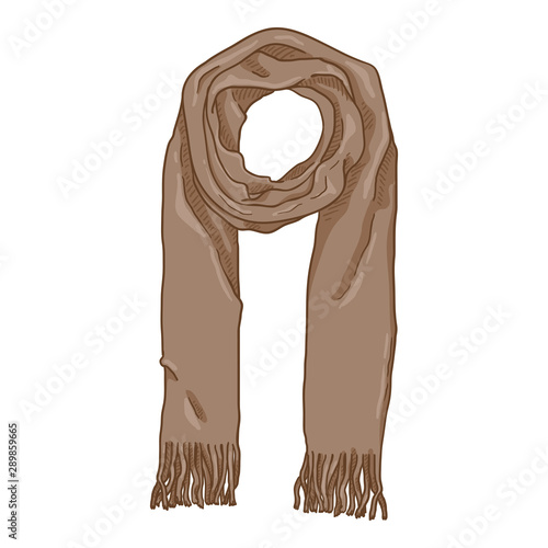 Vector Single Cartoon Brown Woolen Scarf