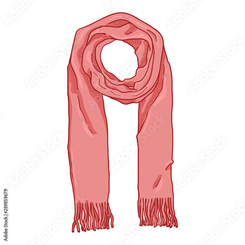 Vector Pink Cartoon Woolen Scarf
