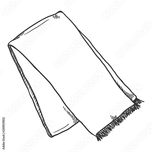 Vector Hand Drawn Sketch Folded Scarf