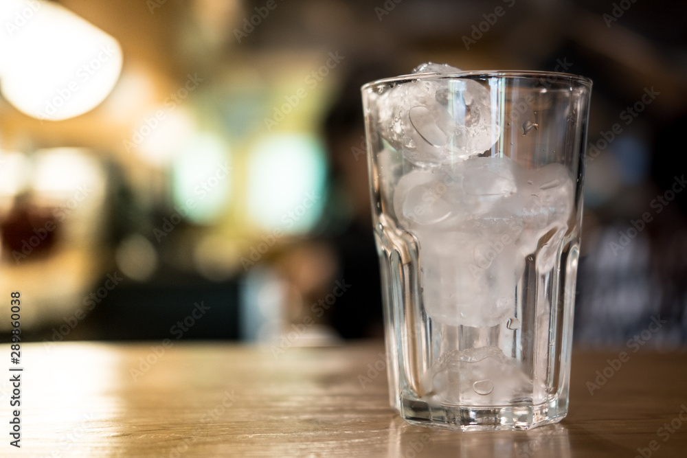 Ice cubes inside transparent glass Ice cubes inside transparent glass