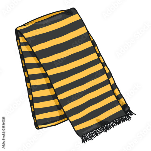 Vector Cartoon Folded Striped Scarf