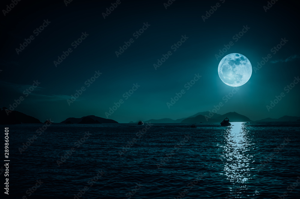boat ocean at night