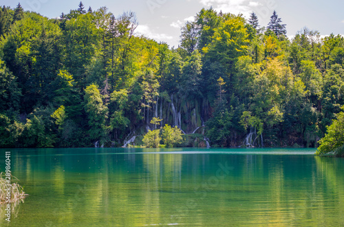 Picturesque summer landscapes of Plitvice Lakes park  Croatia