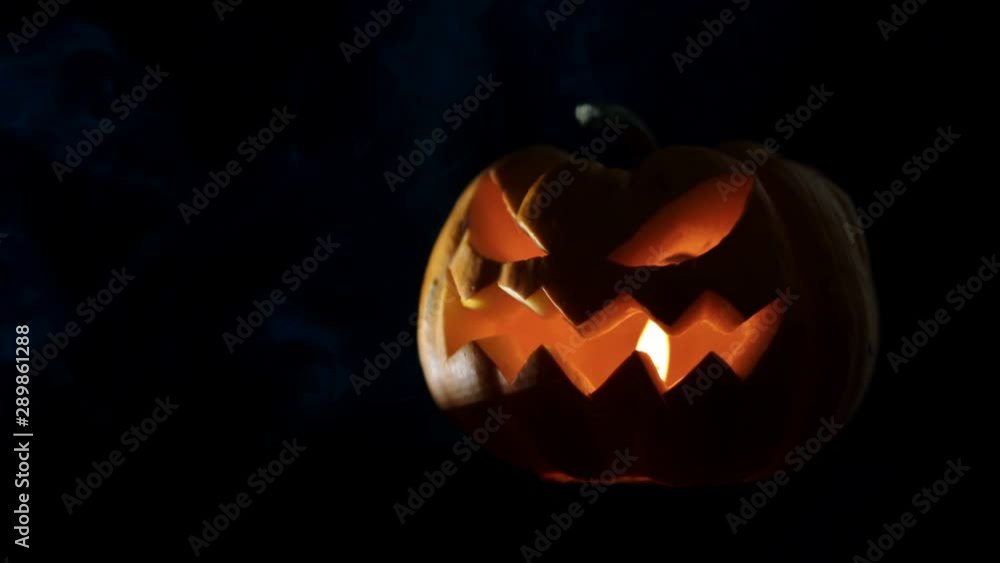 Halloween pumpkin Jack o lantern with candle lights at night. Halloween pumpkin Jack o lantern with candle lights at night.