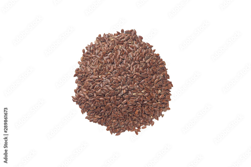 A bunch of flax seeds isolated on white background. Stock photo of healty diet ingredients. A bunch of flax seeds isolated on white background. Stock photo of healty diet ingredients.