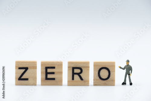 3d man with word "zero"