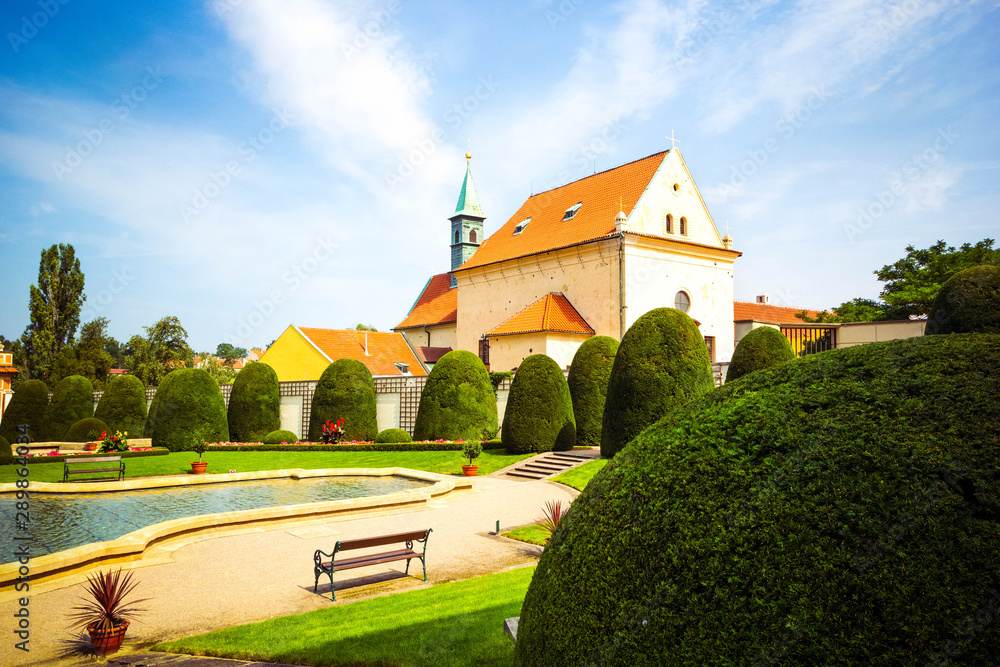 Fototapeta premium Beautiful gardens of Czernin Palace, Prague, Czech Republic