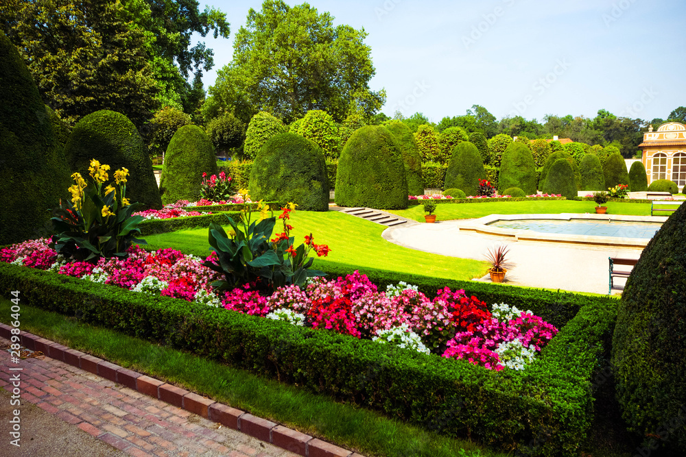 Beautiful gardens of Czernin Palace, Prague, Czech Republic