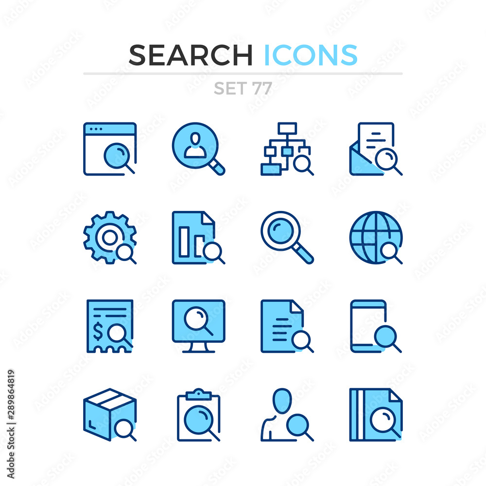 Search icons. Vector line icons set. Premium quality. Simple thin line design. Modern outline symbols collection, pictograms. Search icons. Vector line icons set. Premium quality. Simple thin line design. Modern outline symbols collection, pictograms.