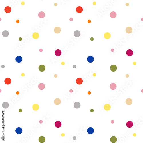 Seamless pattern. Multi-colored circles on a white background.