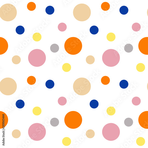 Seamless pattern. Multi-colored circles on a white background.