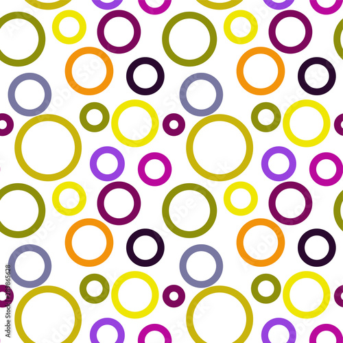 Seamless pattern. Multi-colored circles on a white background.