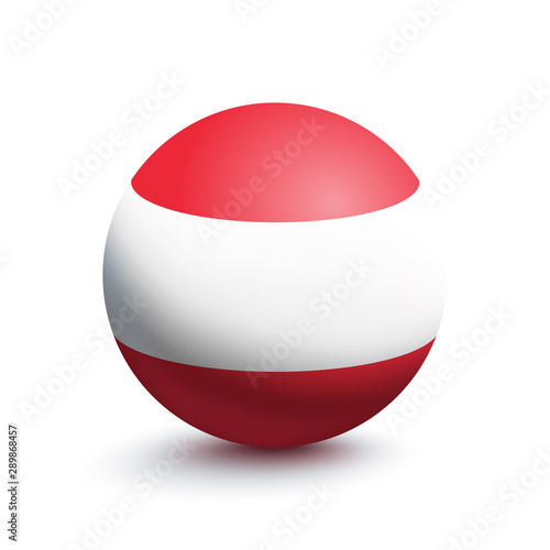 Free Download Flag of Austria in the form of a ball isolated on a white background. Vector illustration - GFXLoad