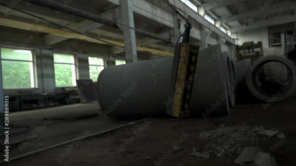 Heavy machinery control unit hanging in industrial factory Heavy machinery control unit hanging in industrial factory