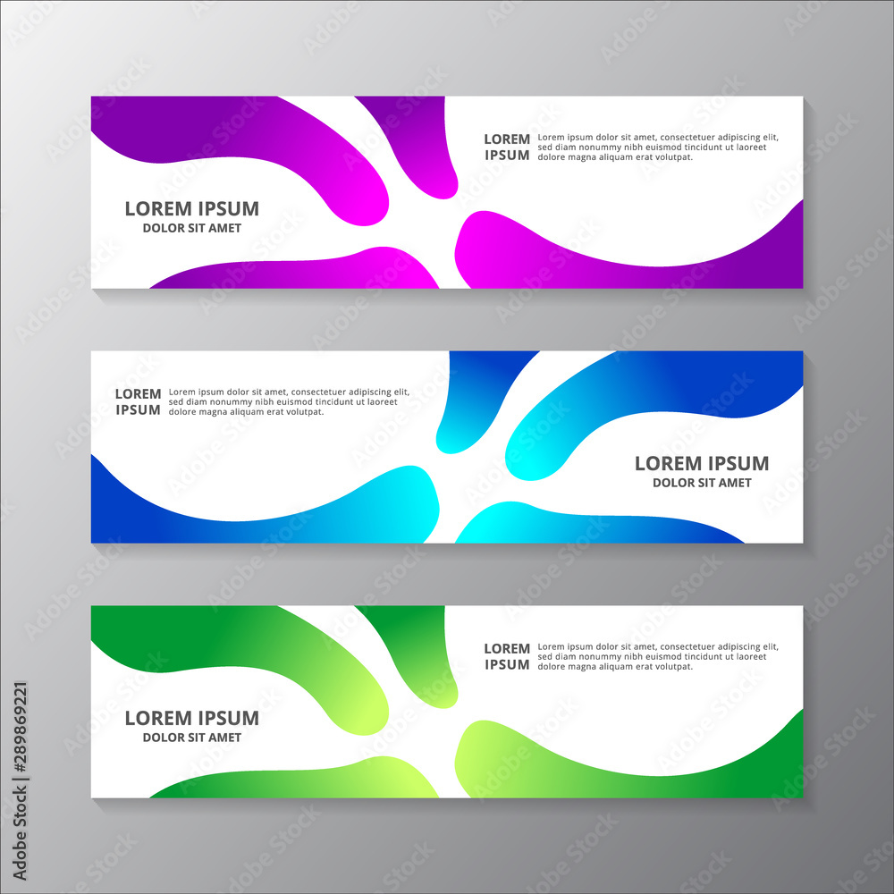 Fototapeta premium Abstract Liquid Banner Template, gradient color, modern layout web header, footer, advertising