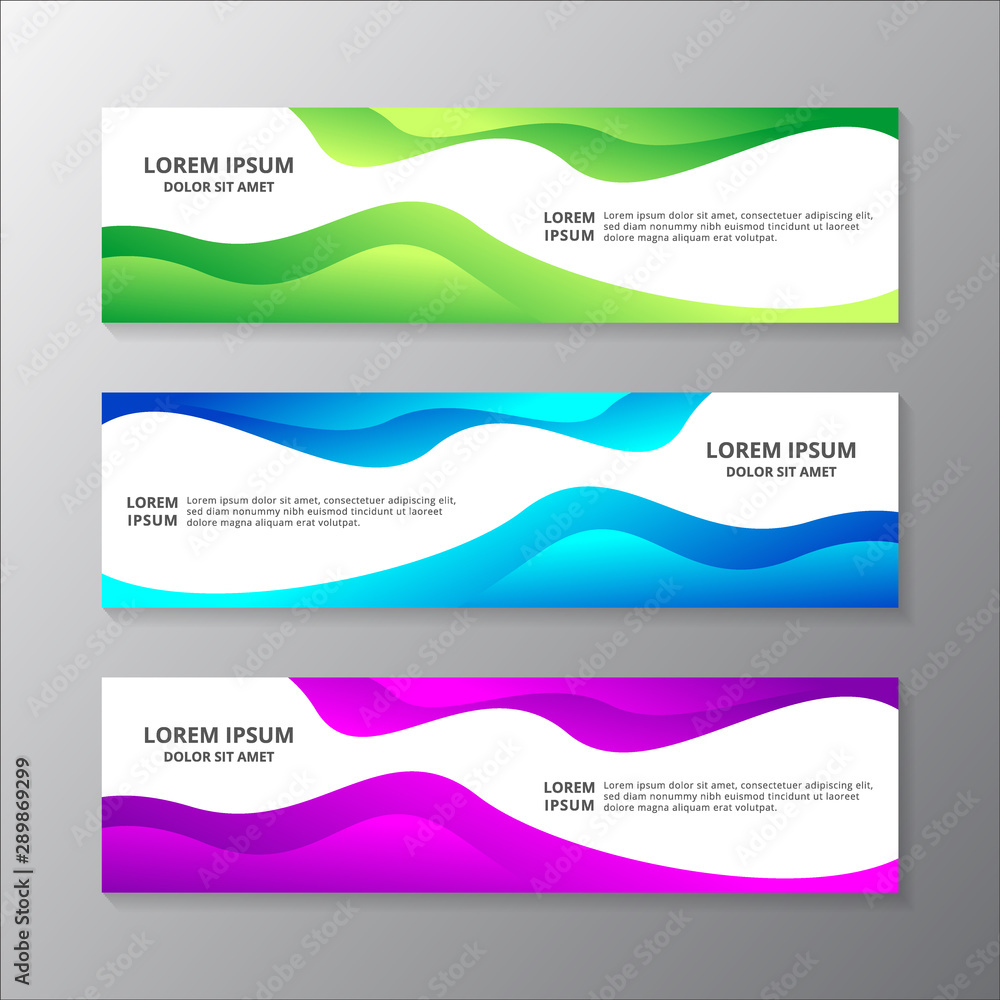 Abstract Liquid Banner Template, gradient color, modern layout web header, footer, advertising
