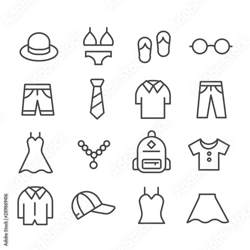 Clothing and fashion icon. Men or women apparel  isolated. Modern outline in trendy style on white background