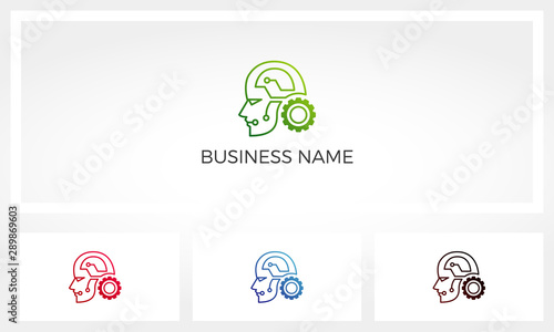 Android Human Brain And Gear Logo