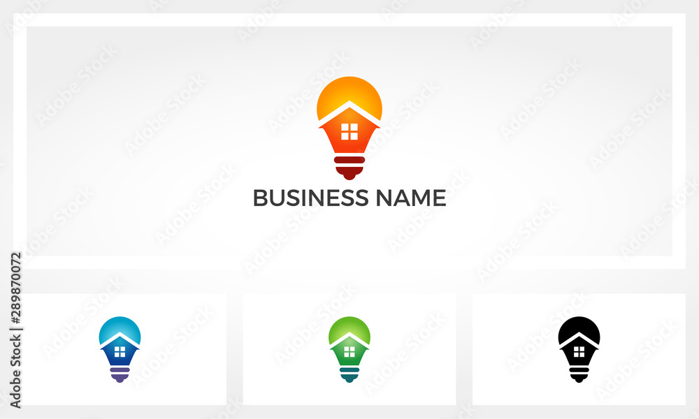 House Merge With Lightbulb Logo House Merge With Lightbulb Logo
