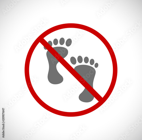 foots step no enter sign