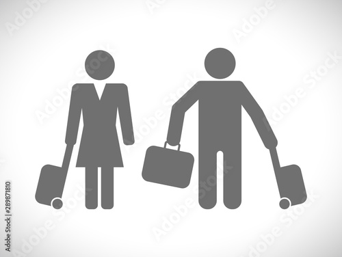 man and woman with lagguage