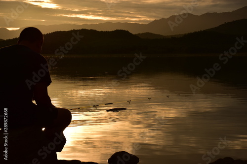 silhouette of woman on the beach