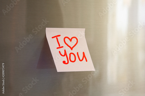 Post it notes on refrigerator