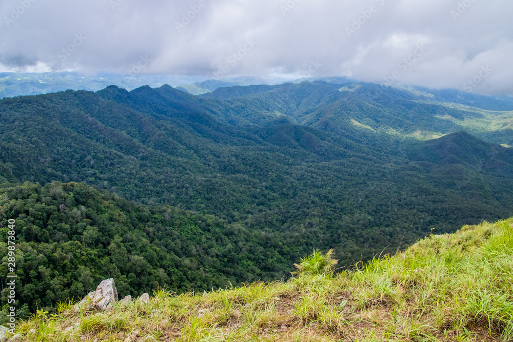 Viewpoint and green fields in the rainy season at Doi Luang Tak, Tak Province,Thailand. Viewpoint and green fields in the rainy season at Doi Luang Tak, Tak Province,Thailand.