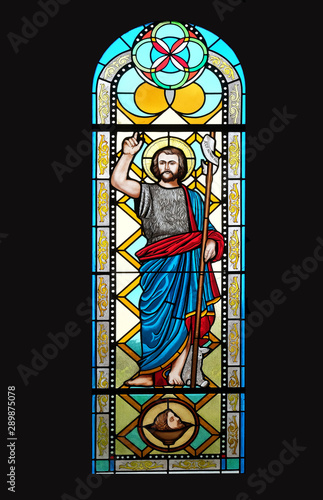 Fotografija Saint John the Baptist, stained glass window in the Shrine of the Our Lady Queen