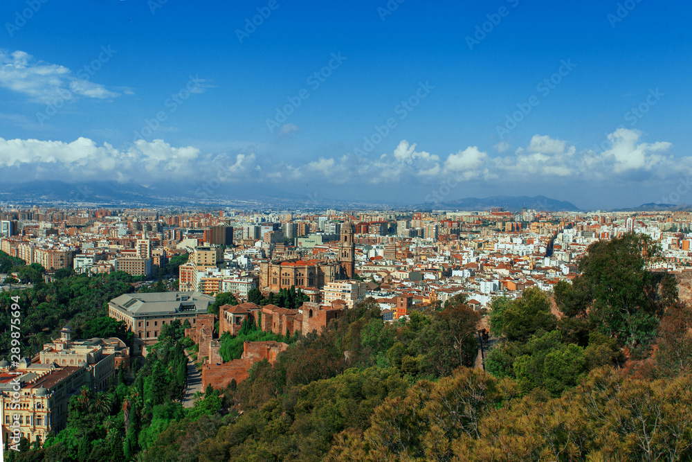 Malaga panoramic top view