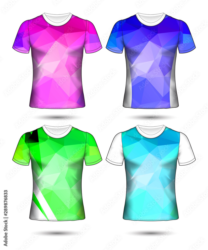 t-shirt templates abstract geometric collection of different colors polygonal mosaic t-shirt templates abstract geometric collection of different colors polygonal mosaic