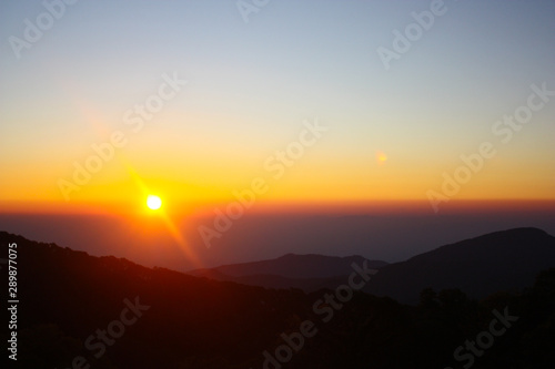  Sun rise Doi Inthanon in Chiangmai thailand