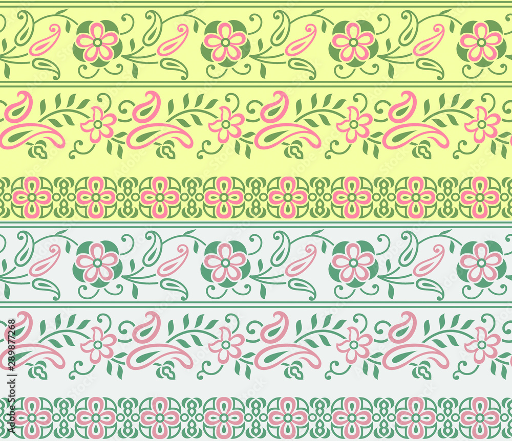 floral abstract border design background