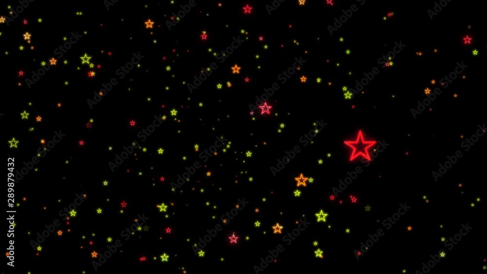 Particle of a lot of shining ring stars(change color by time lag) Particle of a lot of shining ring stars(change color by time lag)