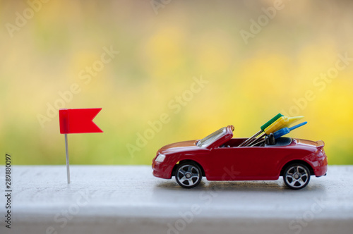 toy car  direction flags  travel by car