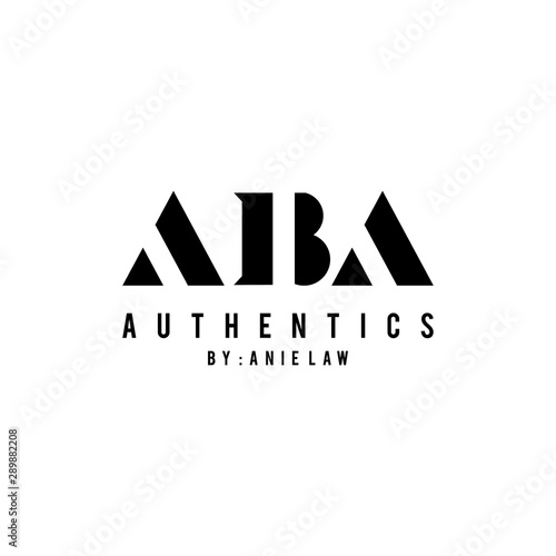 Illustration of the letters ABA which are formed modern for the needs of fashion brands logo design