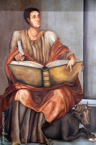 Obraz na płótnie Saint Luke the Evangelist, altarpiece in the Church of Saint Luke in Travno, Zag