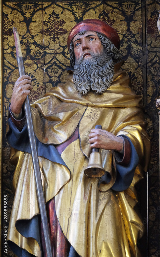 Naklejka premium Saint Anthony the Great, Twelve Apostles altar in St James Church in Rothenburg ob der Tauber, Germany