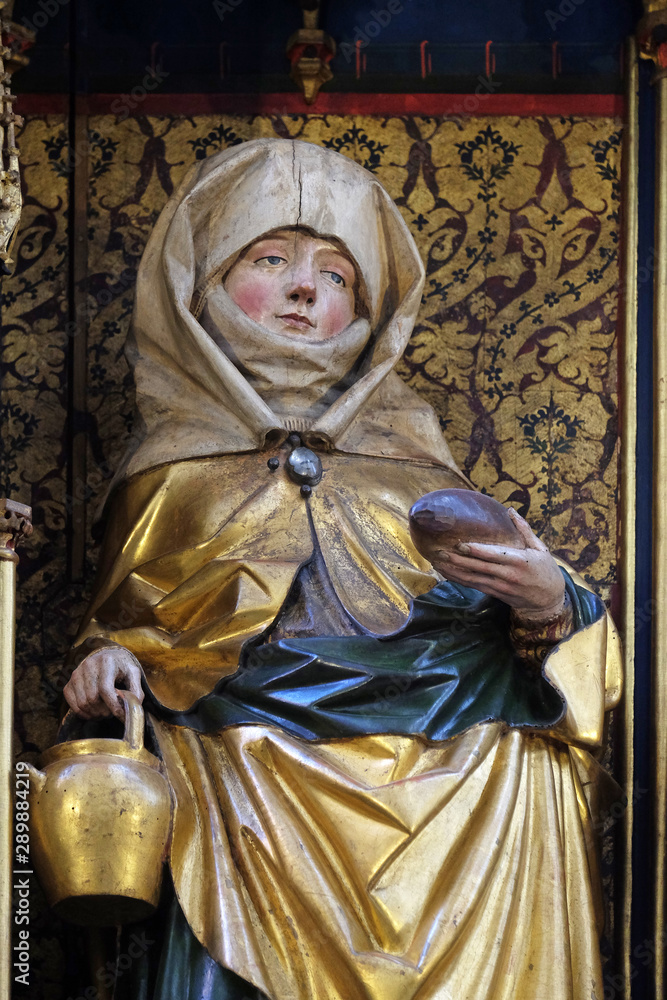 Fototapeta premium Saint Elizabeth, Twelve Apostles altar in St James Church in Rothenburg ob der Tauber, Germany